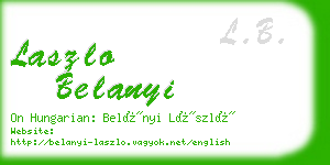 laszlo belanyi business card